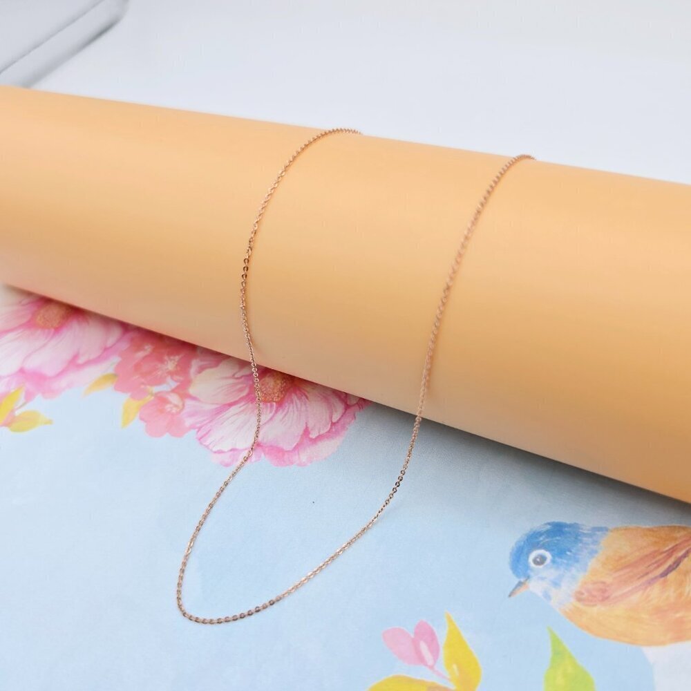 "Delicate Rose Gold Chain Necklace, 18 Inch, Gold Plated Over Brass, XPNL0099